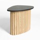 image 3 of OHS Ribbed Round Oval Home Living Room Modern Decor Coffee Side End Table Multi | Light Wood and Black