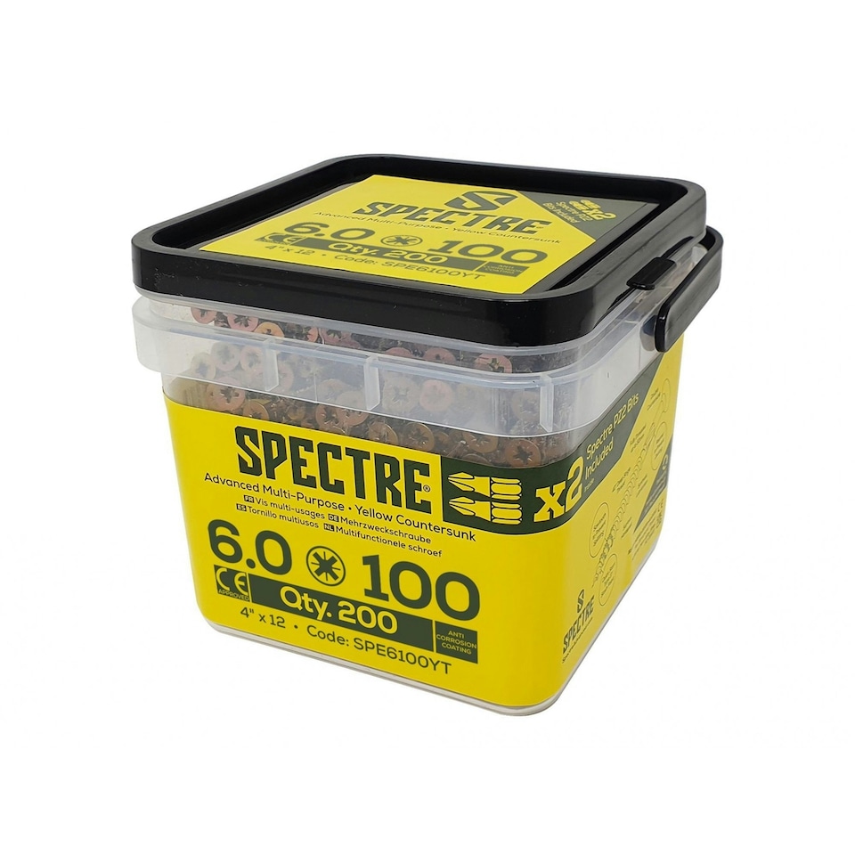 Forgefix Spectre Screw, Pz Compatible, Csk, Zyp - Multi Colour - 6.0 x 100mm