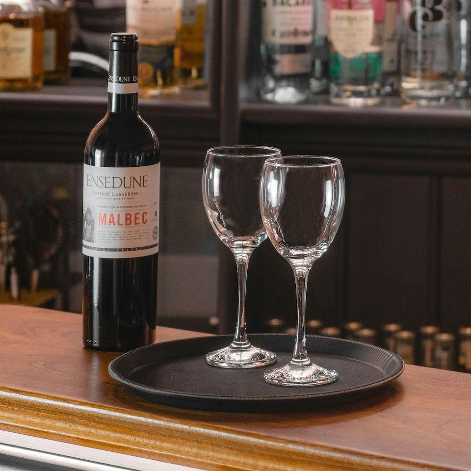 image 1 of Argon Tableware Oval Non-Slip Serving Tray - 63.5cm x 52cm - Black | Black | Black