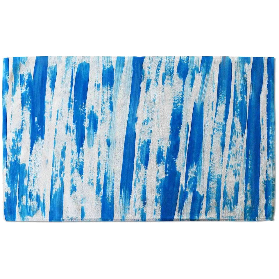 image 1 of Blue Paint Strokes (Bath Towel)