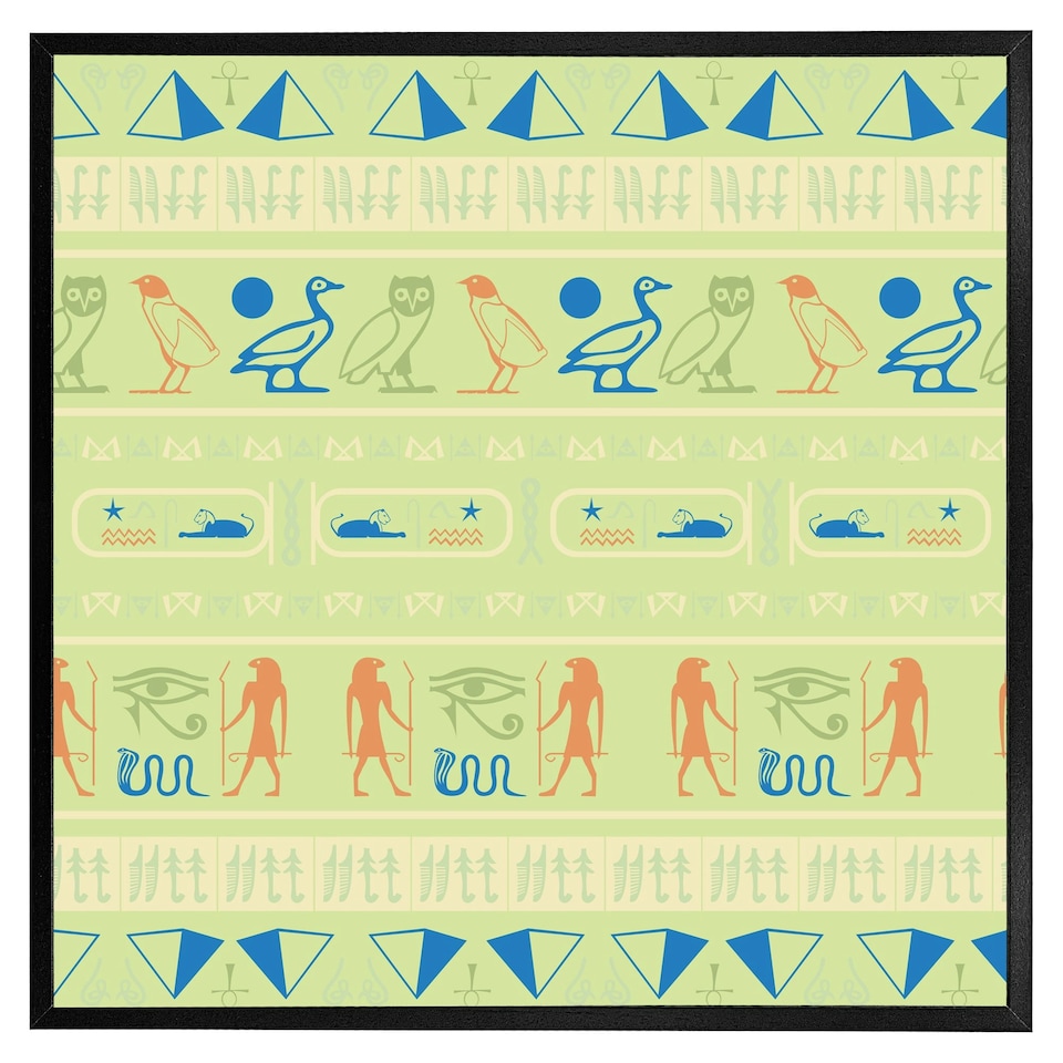 image 1 of Hieroglyphic egyptian language symbols (Picture Frame) Brown / L