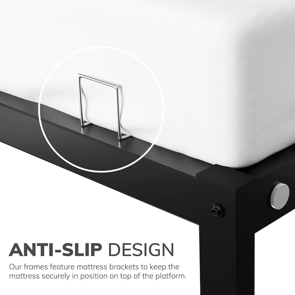 image 1 of Single Bed Frame Extra Strong Platform Metal Frame Bedroom Easy Build