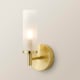 image 4 of ValueLights Canya Gold IP44 Frosted Glass Wall Light & Bulb | Gold