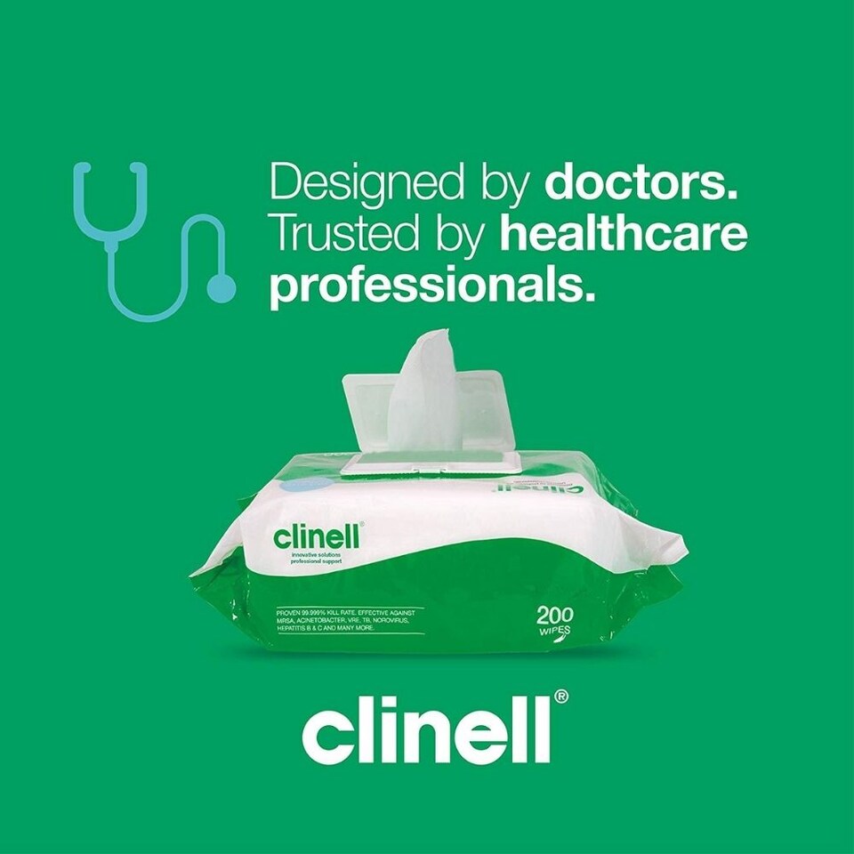 image 1 of Clinell Universal Wipes Sanitising Surface Cleaning x 200