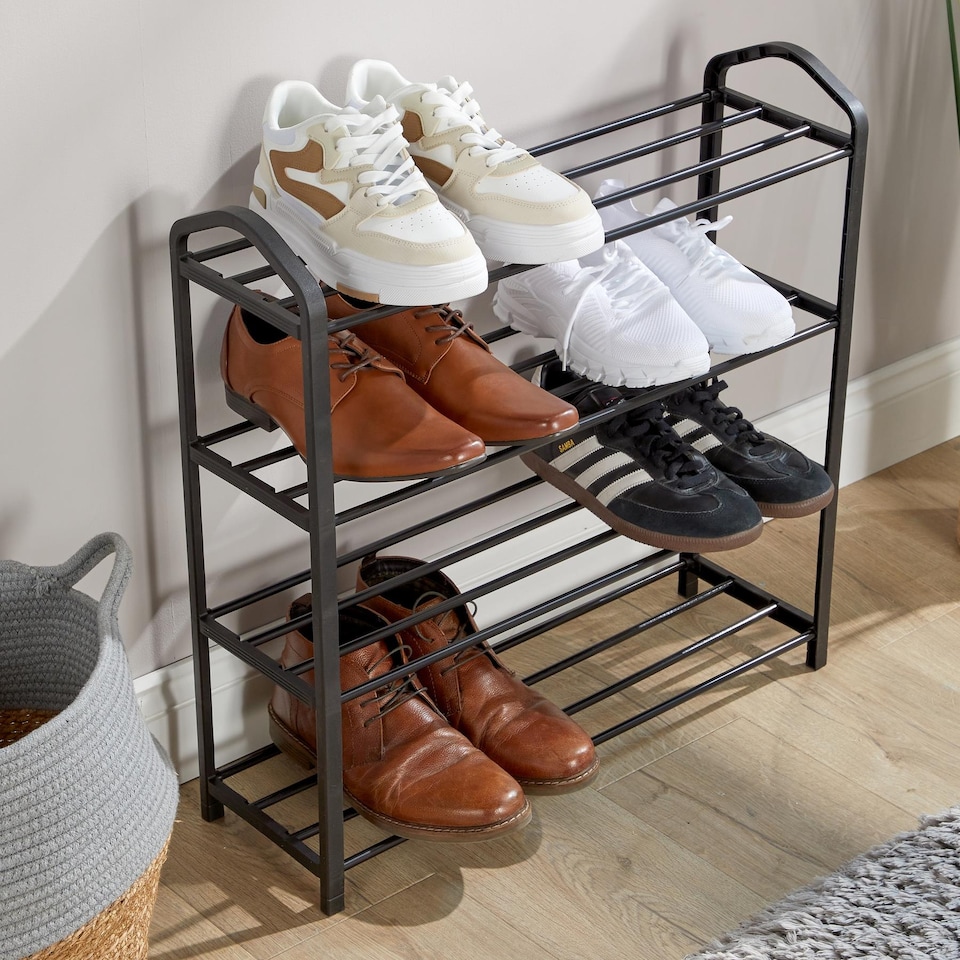 image 1 of 4 or 5 Tier Shoe Storage Rack Footwear Stand Shelf Hallway Entryway Organiser | Black
