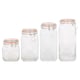 image 4 of Argon Tableware Square Glass Jar with Clip-Top Lid - 2L