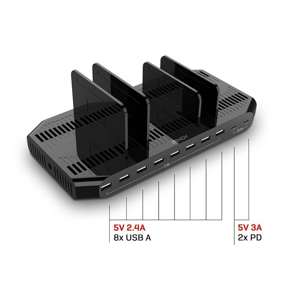 image 1 of 120W 10 Port USB Charging Station
