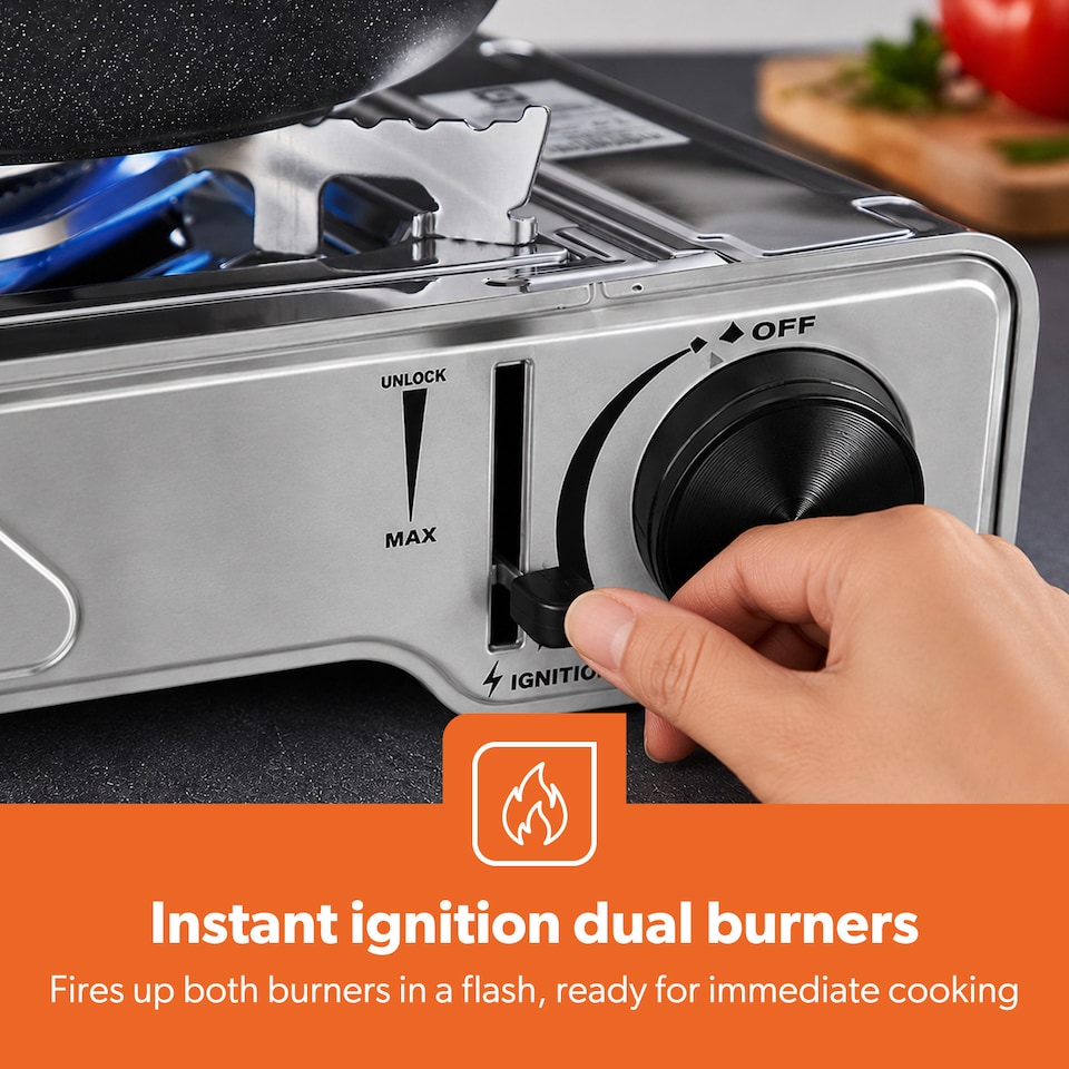 image 1 of Geepas Single Burner Portable Gas Stove With Carry Case