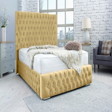 Bello Plush King Bed Frame - Beige