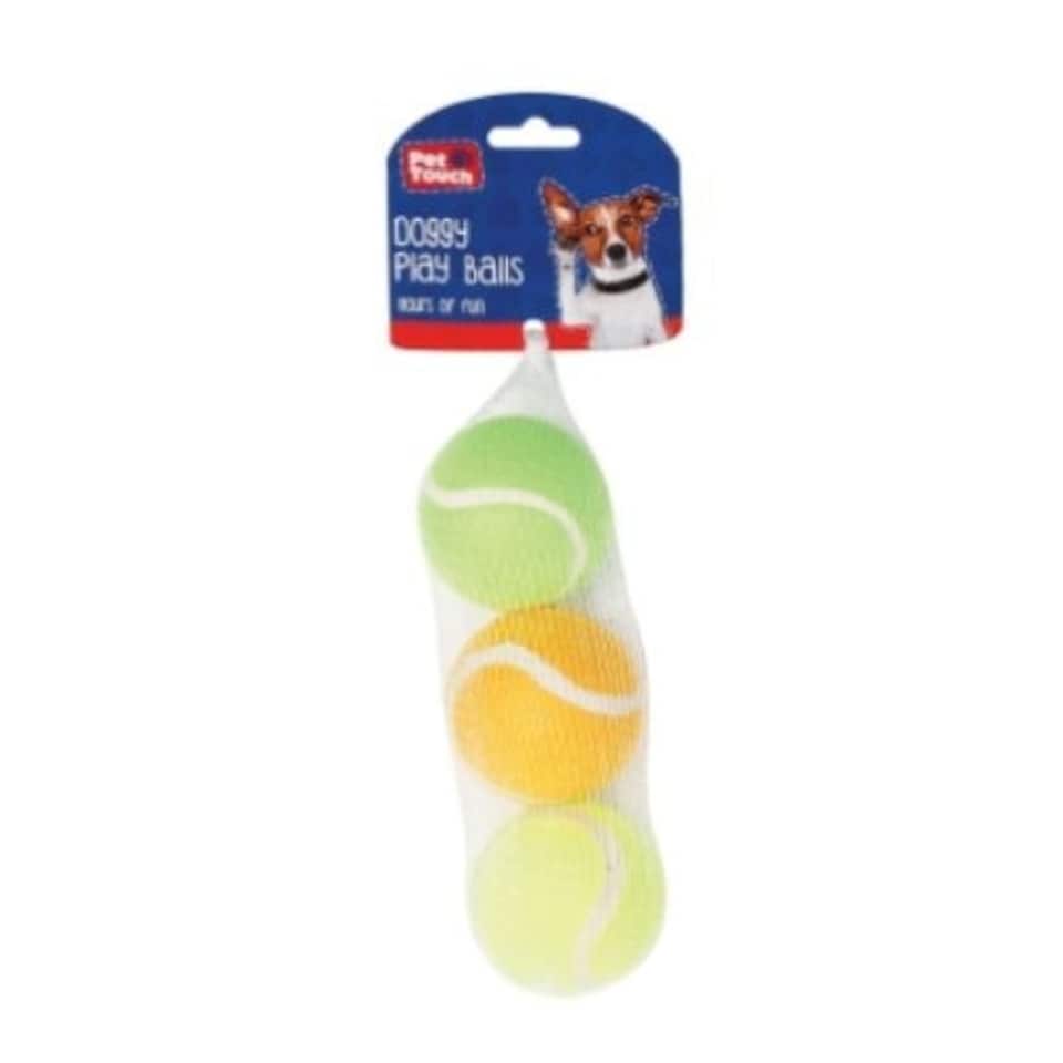 Pet Touch Doggy Play Tennis Balls 3 Pk Multi