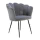 image 5 of Boucle Fabric Scallop Shell Chair Wing Back Armchair Sofa | Grey