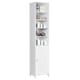 image 10 of COSTWAY Bathroom Tall Cabinet Slim Storage Organizer White White