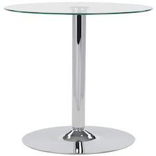 Alpo Tall Poseur Bar Glass Table Round Clear Glass Top Clear