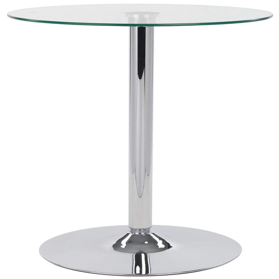 Alpo Tall Poseur Bar Glass Table Round Clear Glass Top Clear