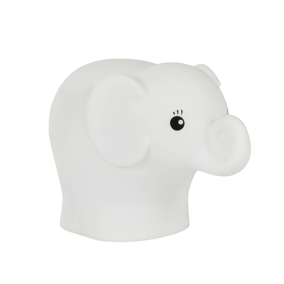 image 1 of BHS Glow Kid's LED Elephant Table Lamp, White | White | White
