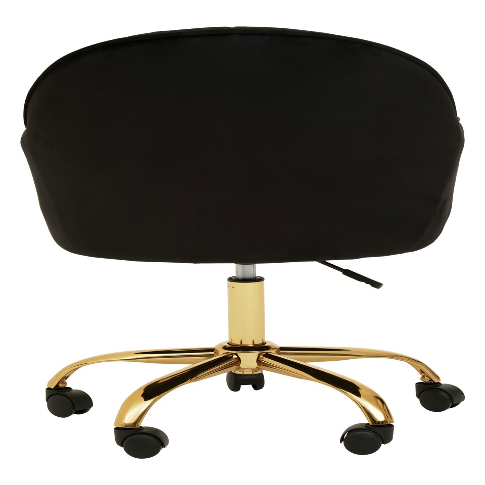 image 1 of Interiors by Premier Brent Black Velvet And Gold Base Home Office Chair