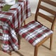 image 2 of Homescapes 4 x Seat Pads Luxury Cotton Tartan Indoor Outdoor Garden Dining Cushion | Red | 40 x 40 cm | 4