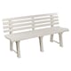 image 4 of 3-Seater Garden Outdoor Plastic Bench - 74x145x49cm | White | 1