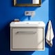 image 3 of Balterley Modern Bathroom 1 Soft-Close Drawer Wall Hung Vanity Unit Fireclay Basin - "Basin, No Tap Holes | Grey | Pebble Grey | 1