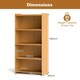 image 3 of COSTWAY 4-Tier Bookcase Bamboo Bookshelf with Doors Natural Brown