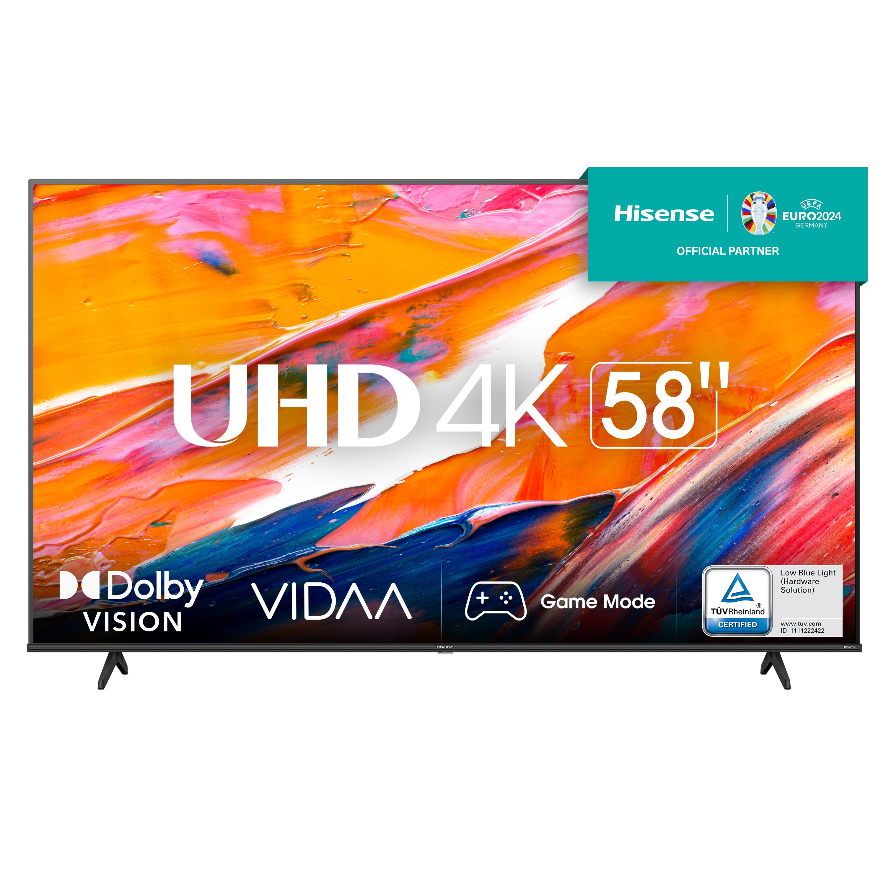Hisense 58A6K, 147.3 cm (58 inch), 3840 x 2160 pixels, LED, Smart TV, Wi-Fi, Black | Black | Black | 58"