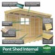 image 3 of 10 x 6 Feet Pent Summer Shed - Wood - L178 x W302 x H201 cm | Brown