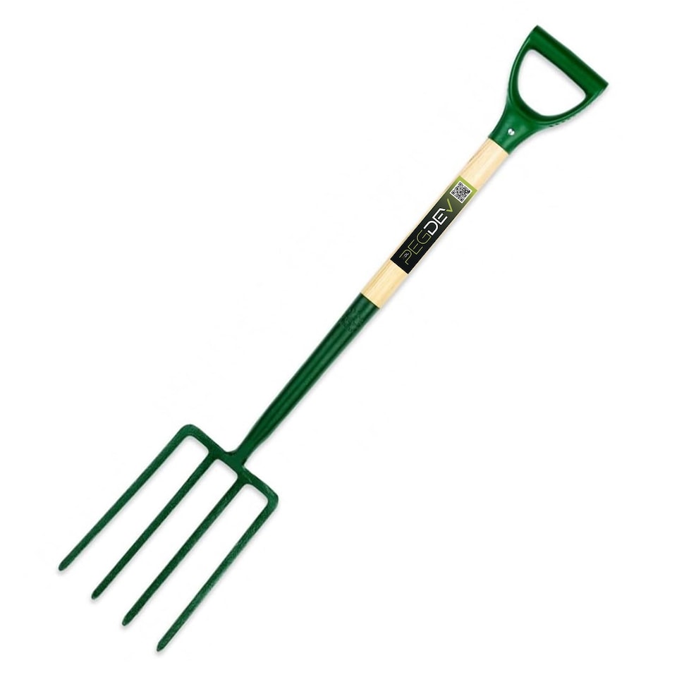 image 1 of Pegdev Ergonomic Steel Garden Fork 30" Handle Blade Forged Durable