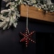 image 3 of 20cm Battery Operated Light up Hanging Christmas Shooting Star Bauble  in Ruby with LEDs