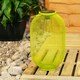 image 2 of ValueLights Solar Powered Outdoor Lime Green Metal Mesh Basket Garden Lantern Light
