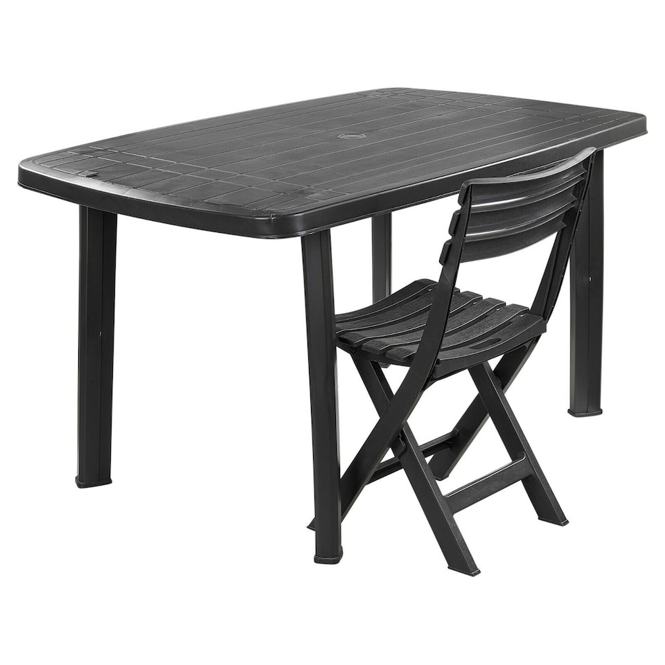 image 1 of Plastic Large Outdoor Dining Garden Table | Black | 1