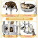 image 4 of Yaheetech 209 cm Large Cat Tower with 2 Cozy Condos Light Grey