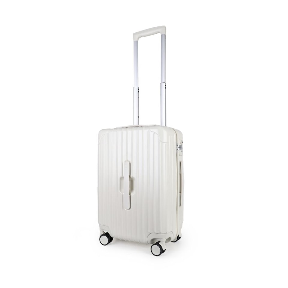 image 1 of Lightweight Hard Shell Carry-On Suitcase with Cupholder,Durable 4-Wheel Travel Luggage with Hook