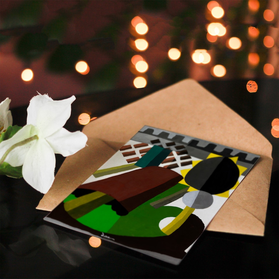 image 1 of Arthur Dove Art Card The Inn Abstract Landscape Painting