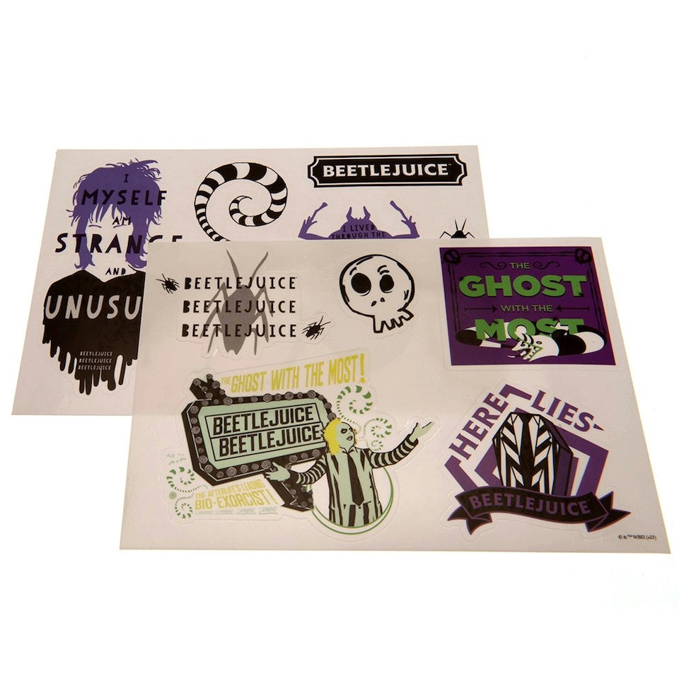 image 1 of Beetlejuice Sticker Sheet - Green/Black/White - One Size