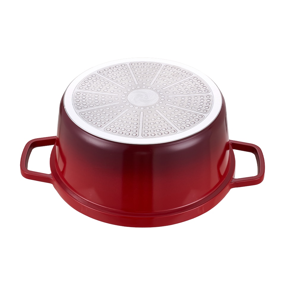 image 1 of Living and Home 4.75L Non-Stick Cast Aluminium Cooking Pot,Red | Red