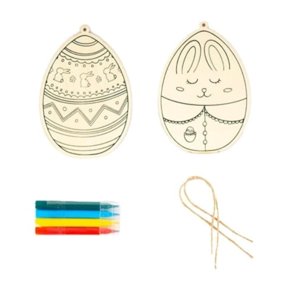 Colour Your Own Easter Egg Hanging Decoration - Pack of 2