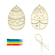 Colour Your Own Easter Egg Hanging Decoration - Pack of 2