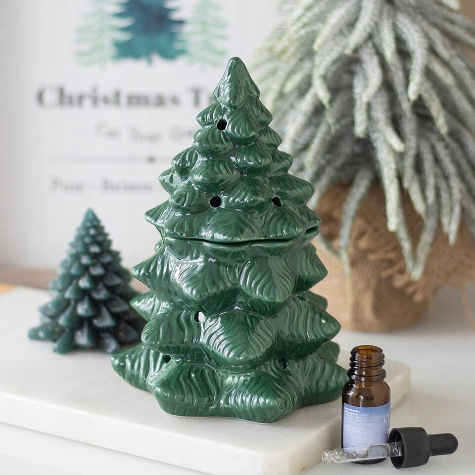 image 1 of Green Fir Tree Oil Burner and Wax Warmer