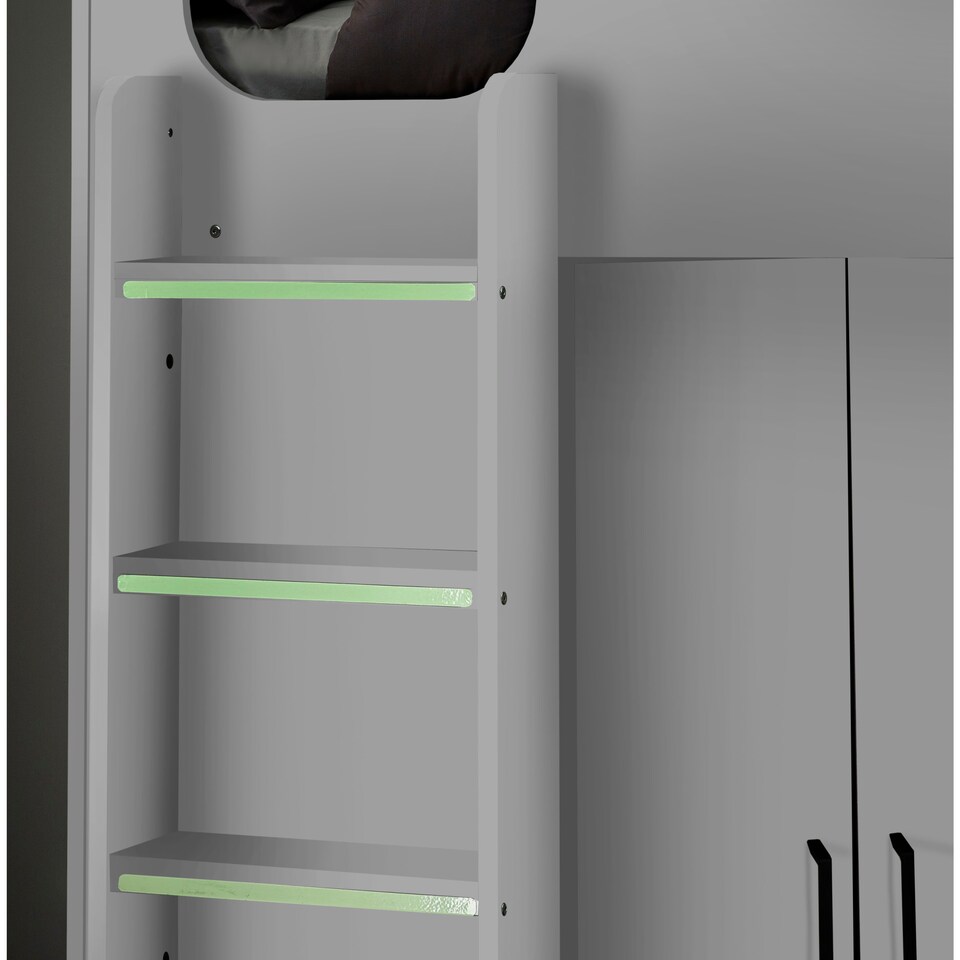 image 1 of Hercules 90cm Single White Highsleeper Loft Bed with Desk