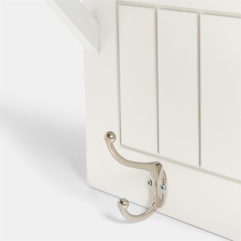 image 1 of OHS Wall Shelf Coat Rack Wood Effect Floating Display Unit