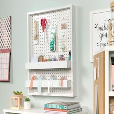 Teknik Craft Wall Mounted Peg Board W710 x D64 x H562mm White Finish - 5423411