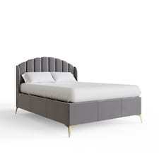 Pettine End Lift Ottoman Storage Bed Double Grey | Grey | Grey