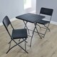 image 3 of Black Trestle Table and Chairs Set Folding Furniture for Indoor & Outdoor Events