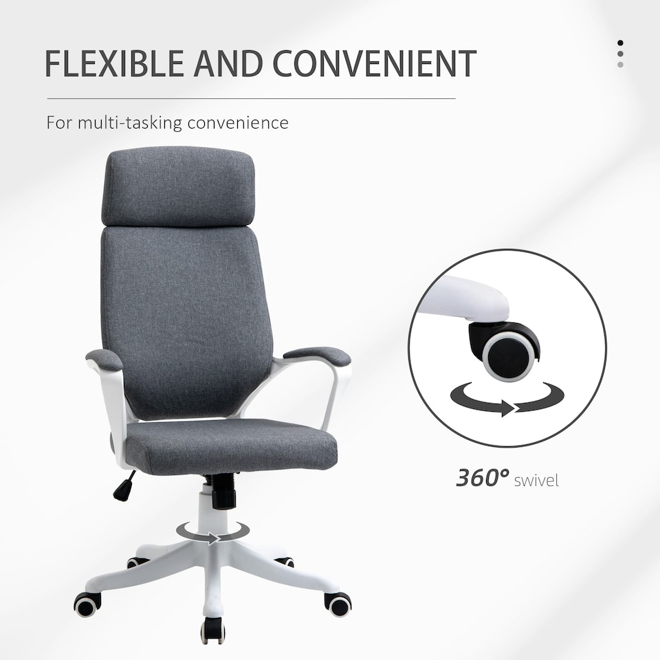 image 1 of Vinsetto Swivel Office Chair with Lumbar Back Support, Adjustable Height
