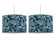 image 1 of First Choice Lighting Set of 2 Toucan Velvet Toucan Design 30cm Pendant or Table Lamp Shades Multi
