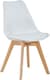 image 4 of Dining Table Set Oak Effect Table With 4 White Plastic Chairs Dining Room Furniture | White | One Size | 5