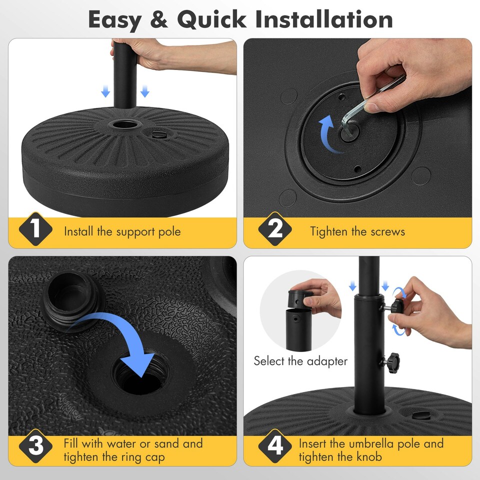 image 1 of COSTWAY 50 cm Round Umbrella Base Stand Patio Umbrella Holder