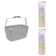 image 1 of JVL Grey Peg Basket with 48 Plastic Clip Clothes Pegs, Assorted Colours