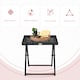 image 4 of Outsunny Folding Square Rattan Coffee Table w/ Steel Frame Bistro Garden Black