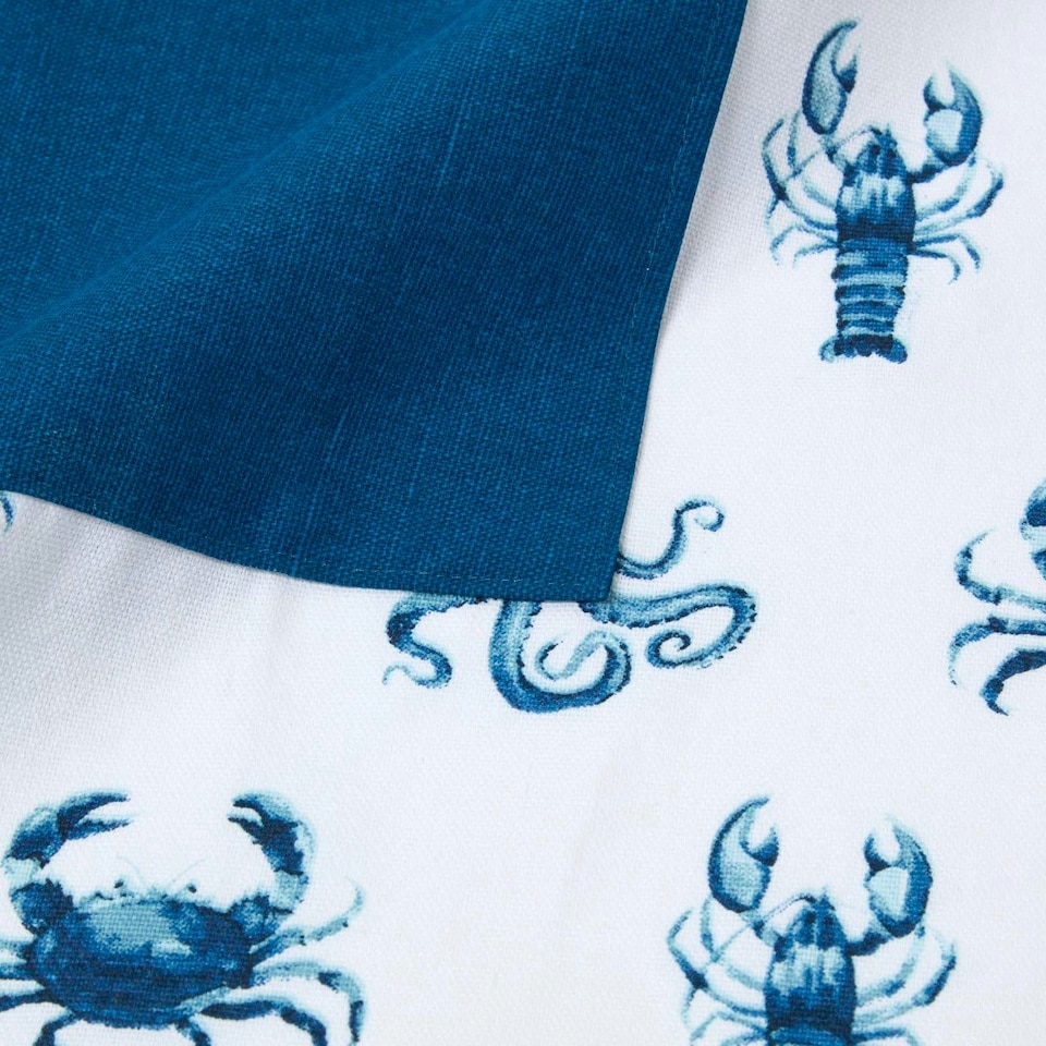 image 1 of Homescapes Blue Sea Animal 100% Cotton Apron | Blue | One Size